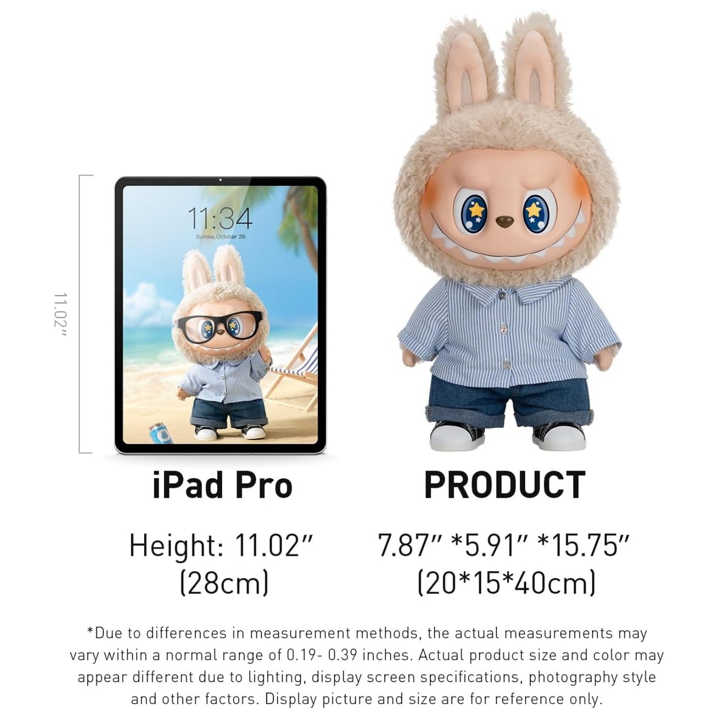 POP MART THE MONSTERS FLIP WITH ME LABUBU Vinyl Plush Doll 15.75" Collectible Figure Home Decor Gift