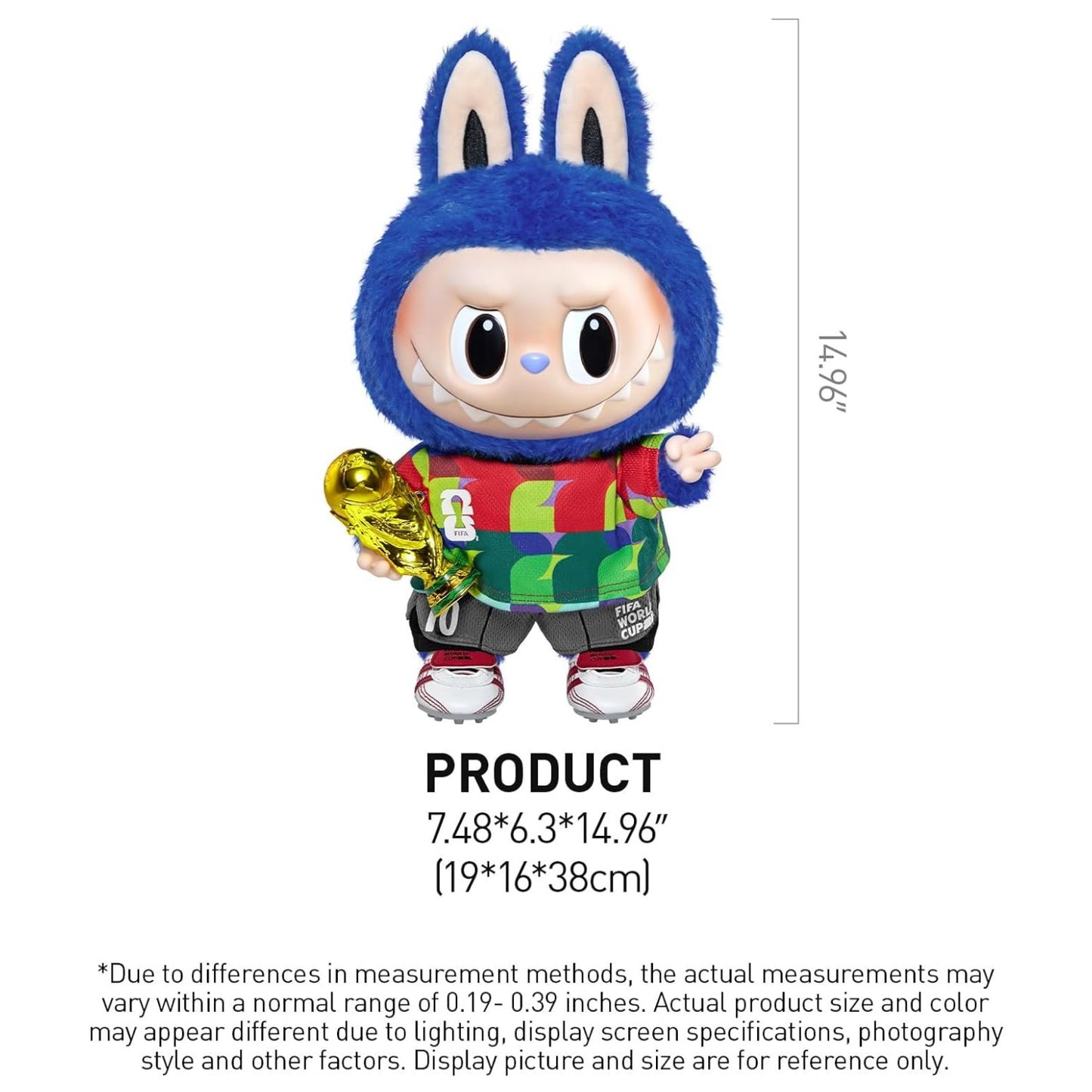 POP MART LABUBU FIFA World Cup Plush Doll 15" Collectible Figure Soccer Fan Gift