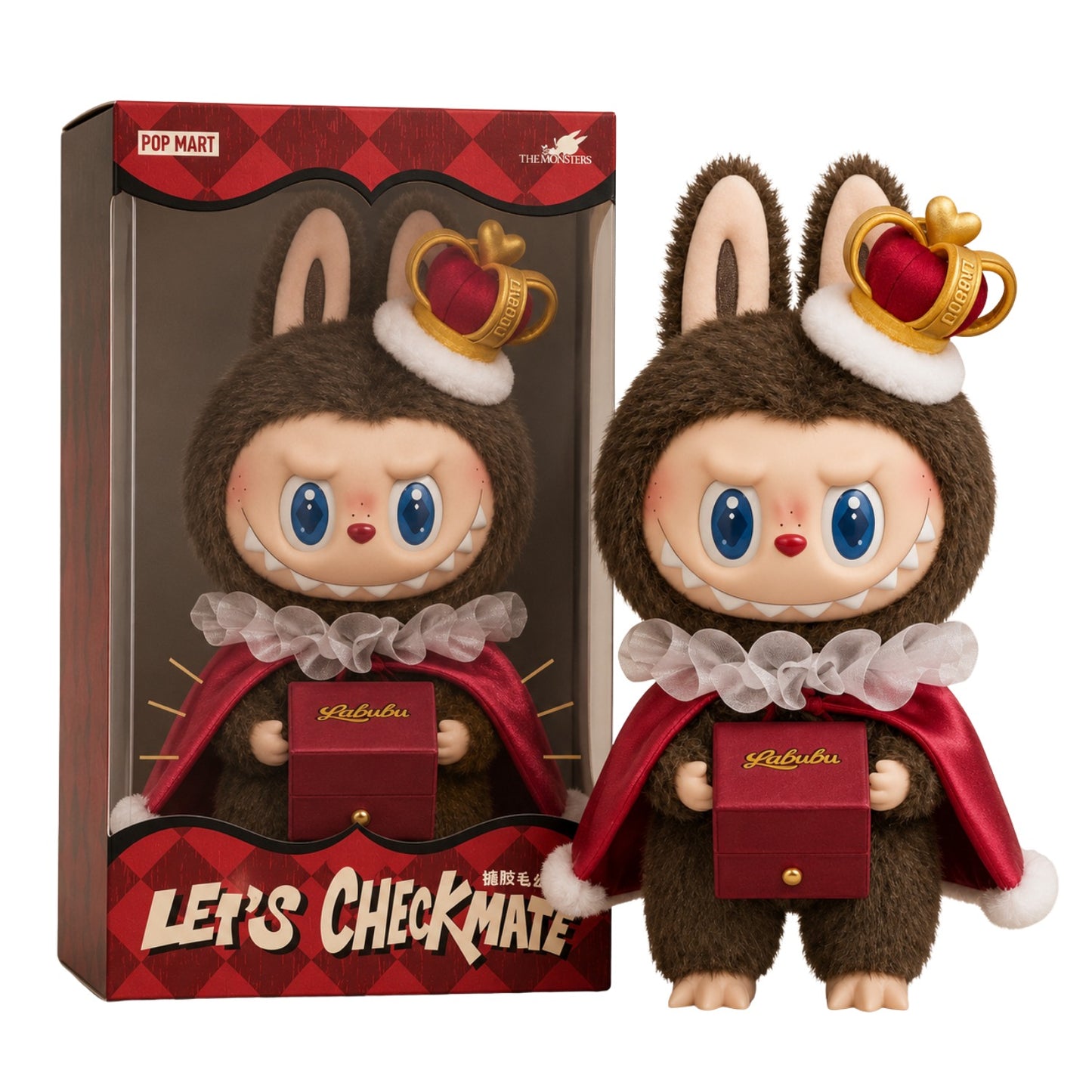 POP MART LABUBU Let's Checkmate Plush Doll 14.6" Collectible Figure Proposal Gift